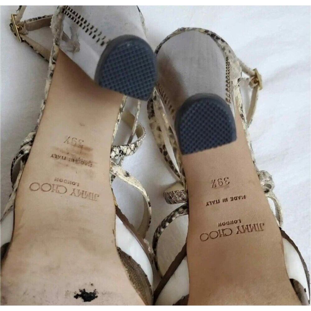 Jimmy Choo Python Print London Tone Block Heel Sa… - image 8